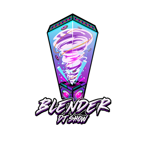 Blender DJ Show Logo - Energiek DJ Duo met Special Effects